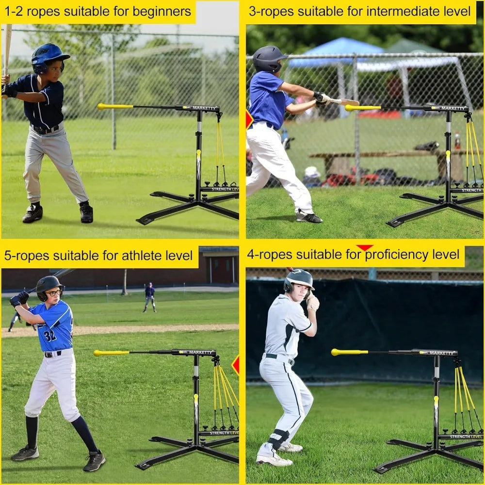 Baseball Hitting/Swing/Practice/Training Aid with 5 Tension Rope