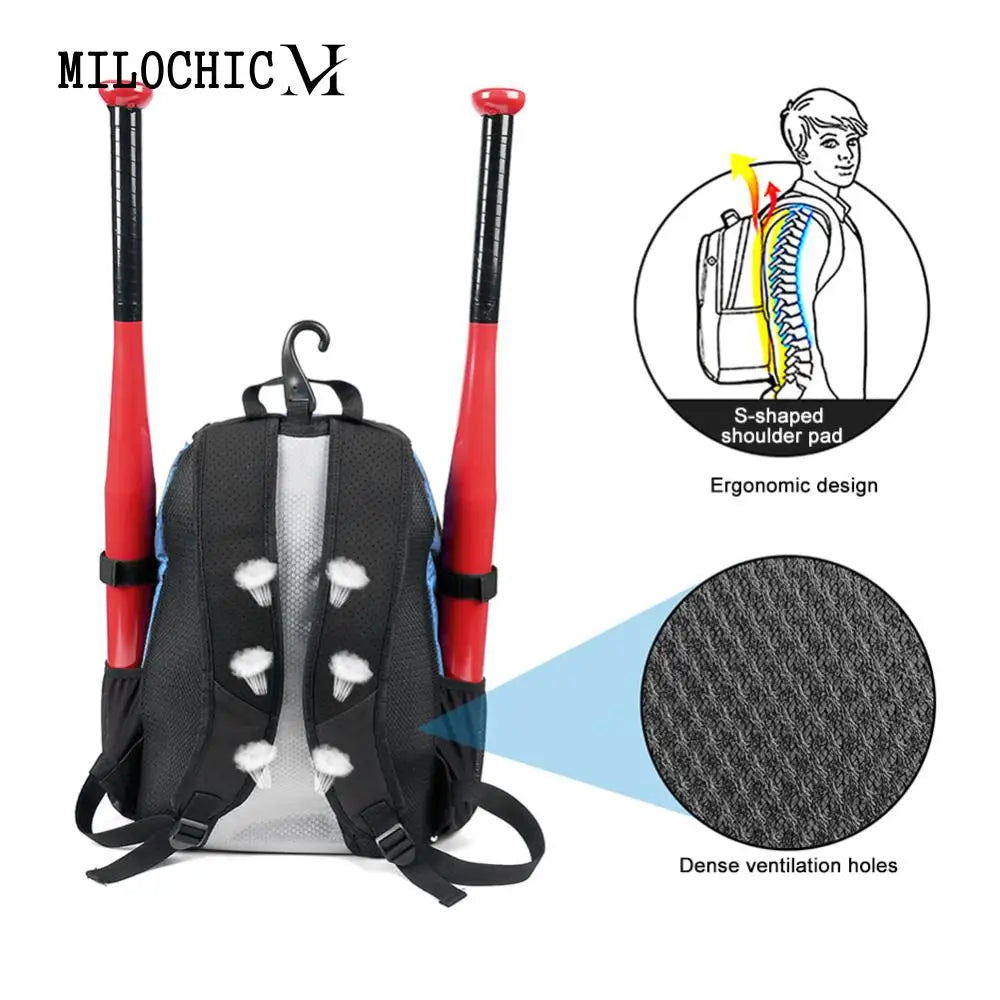 Baseball Training Accessory Backpack with Shoes Compartment