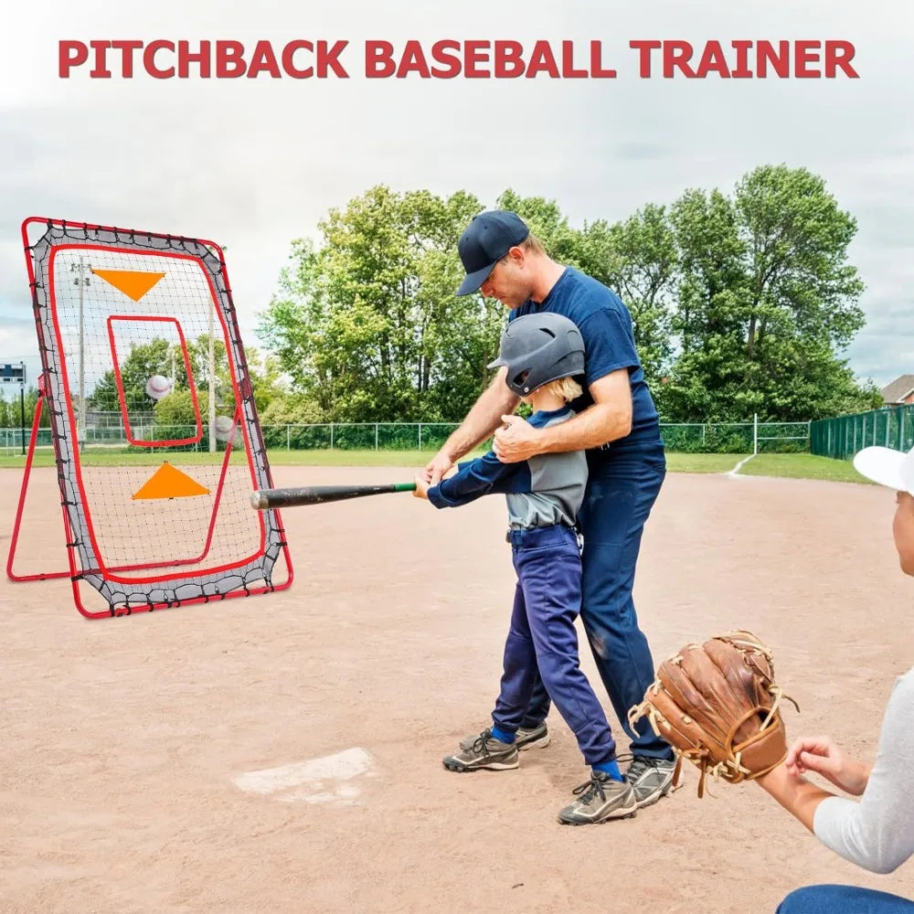 6x3.65 FT, Adjustable Bounce/Pitch Back Return Net for Baseball