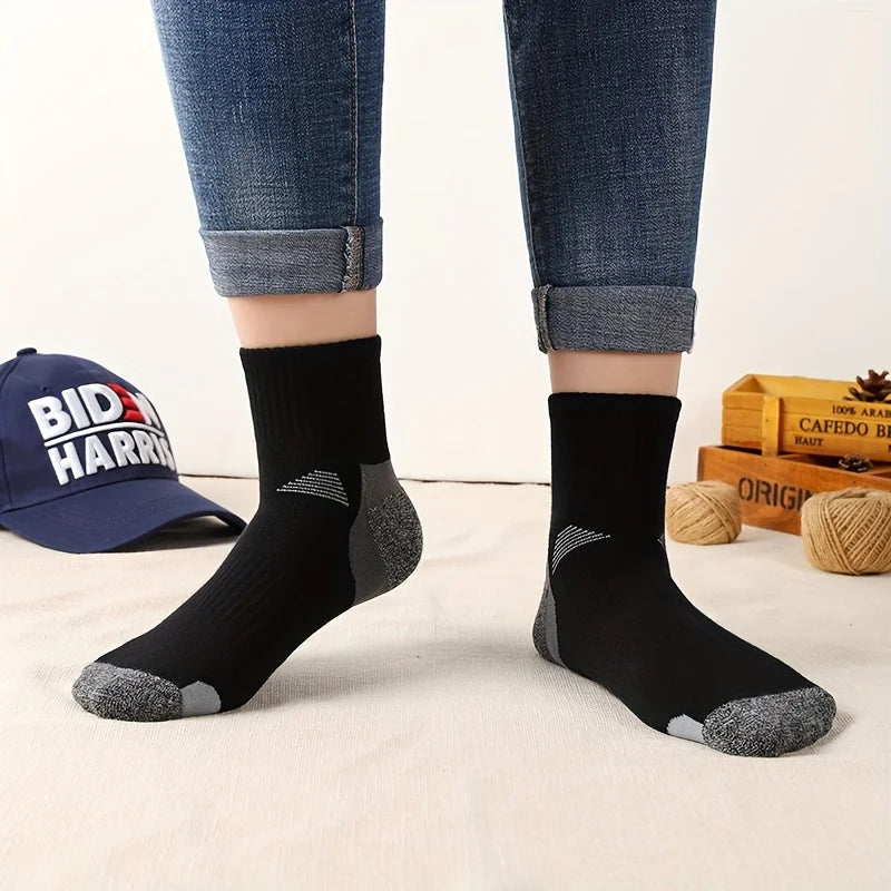 10 Pairs Of Men's Midsole Sweat Wicking Sports Socks