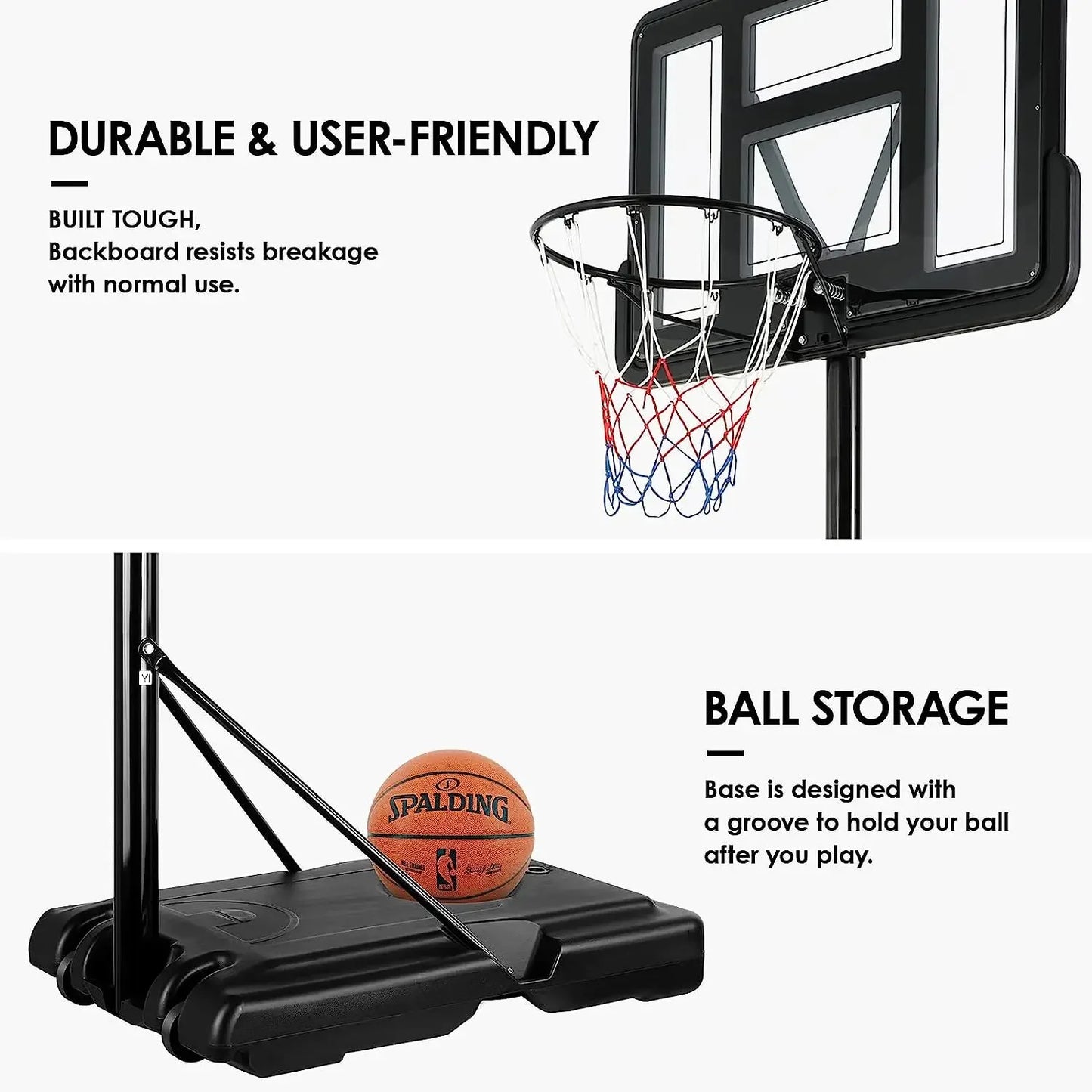Basketball Hoop Wheeled Height Adjustable Outdoor/Indoor