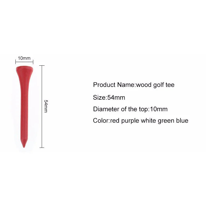 2-1/8 Inches 54mm Wooden Golf Tees 100pcs/Pack