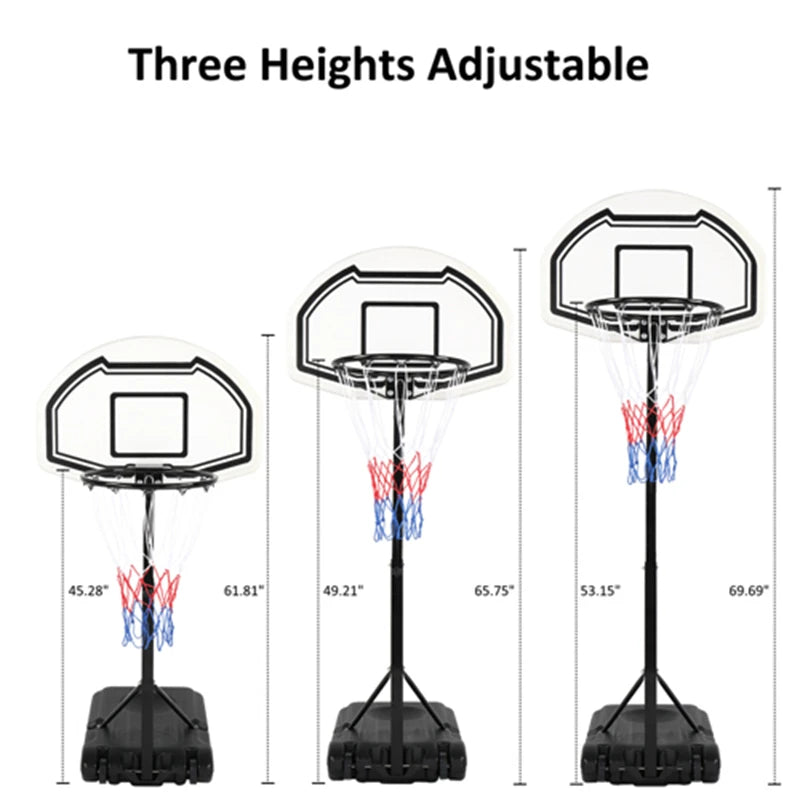 Swimming Pool Side Portable Height-Adjustable Basketball Hoop