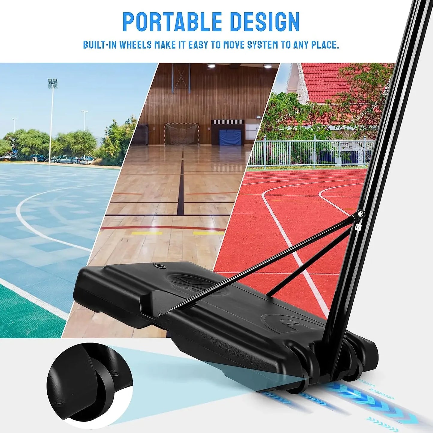 Basketball Hoop Wheeled Height Adjustable Outdoor/Indoor