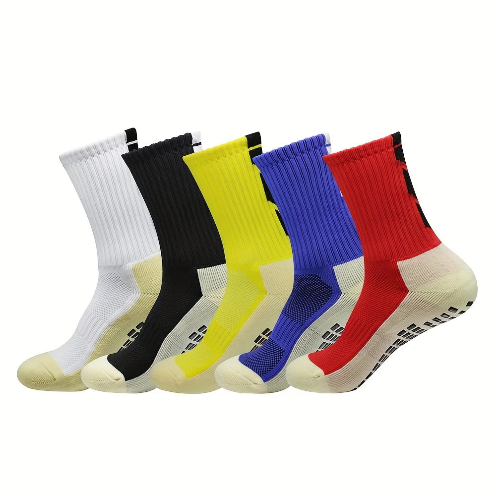 5 Pairs Men's Multi-Color Rubber Soled Tube Socks