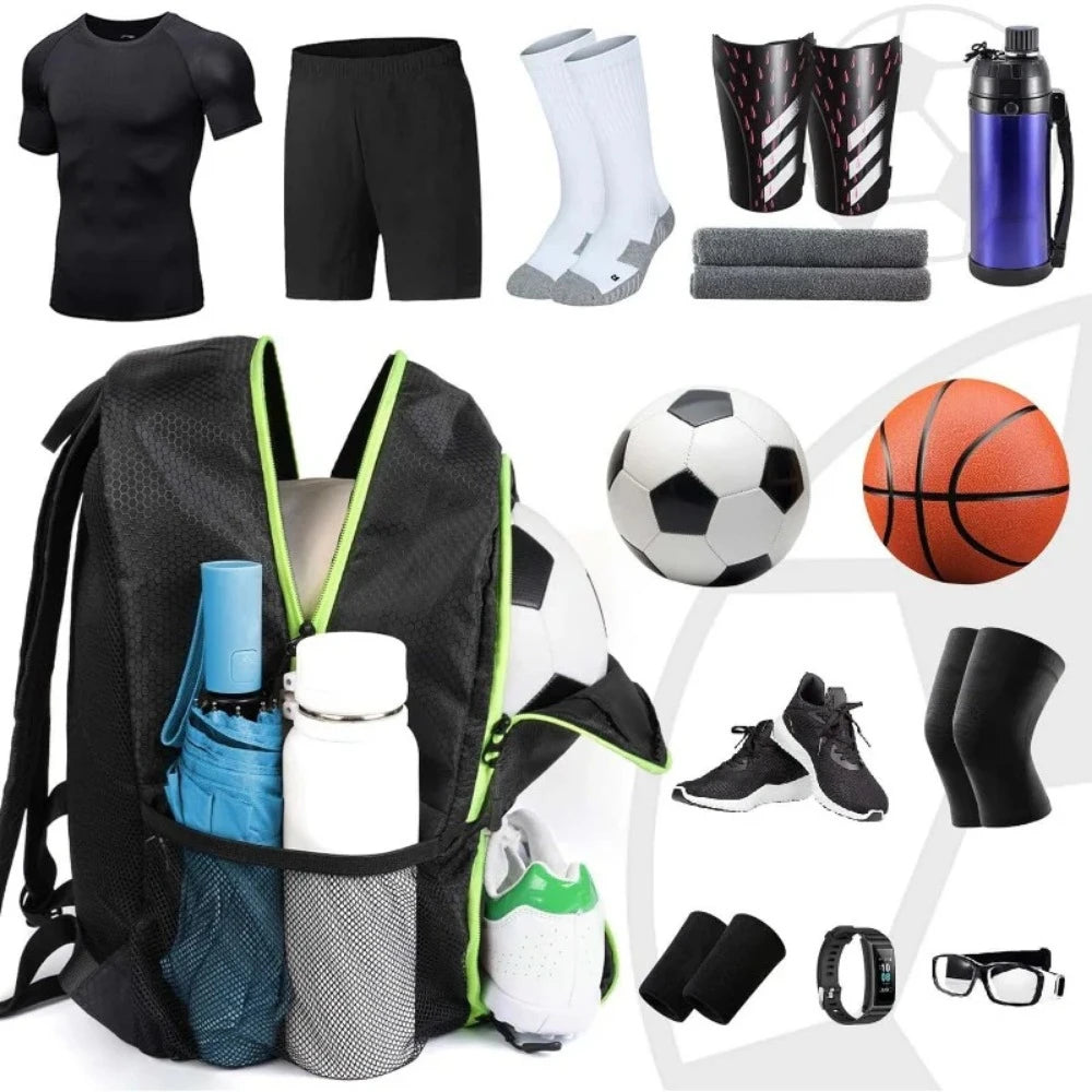 Water Resistant Sport Equipment Backpack w/ Ball Holder