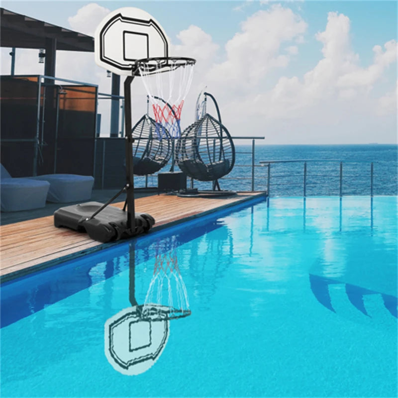Swimming Pool Side Portable Height-Adjustable Basketball Hoop