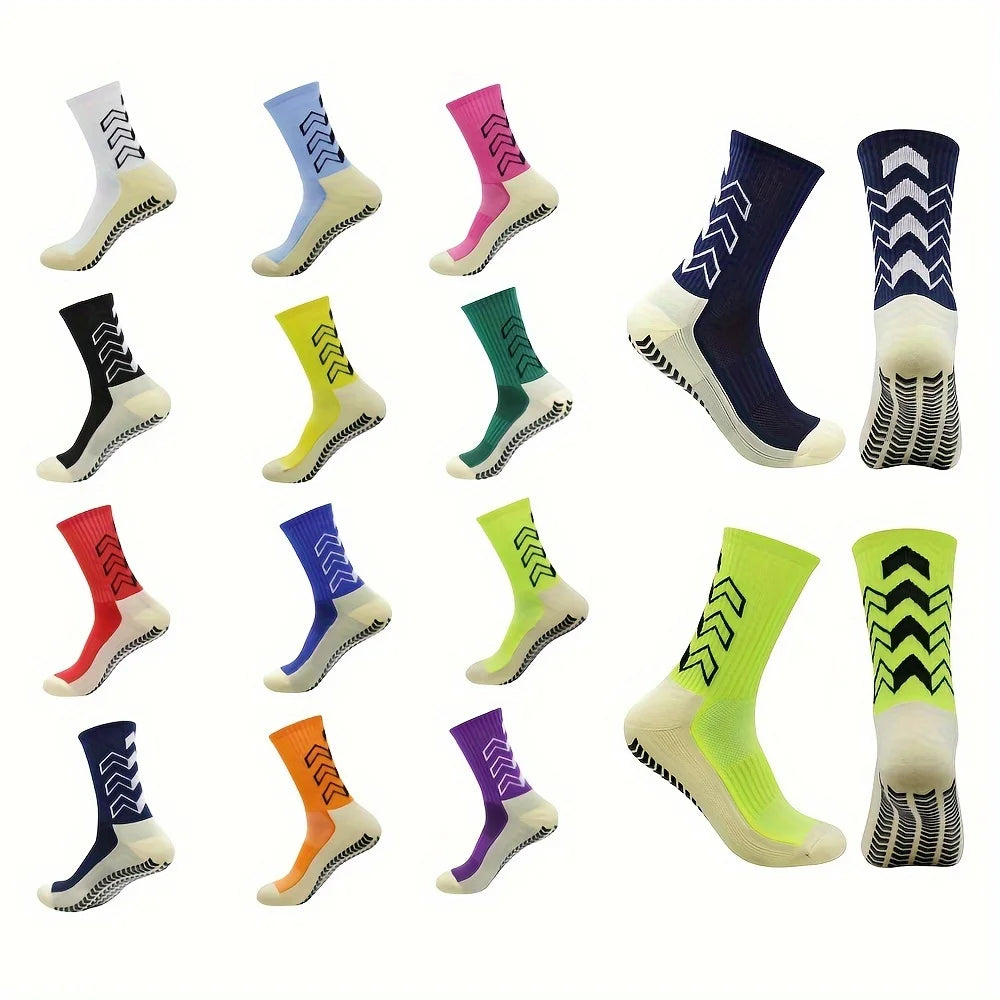 6 Pairs of Men's Long Tube Adhesive Sports Socks