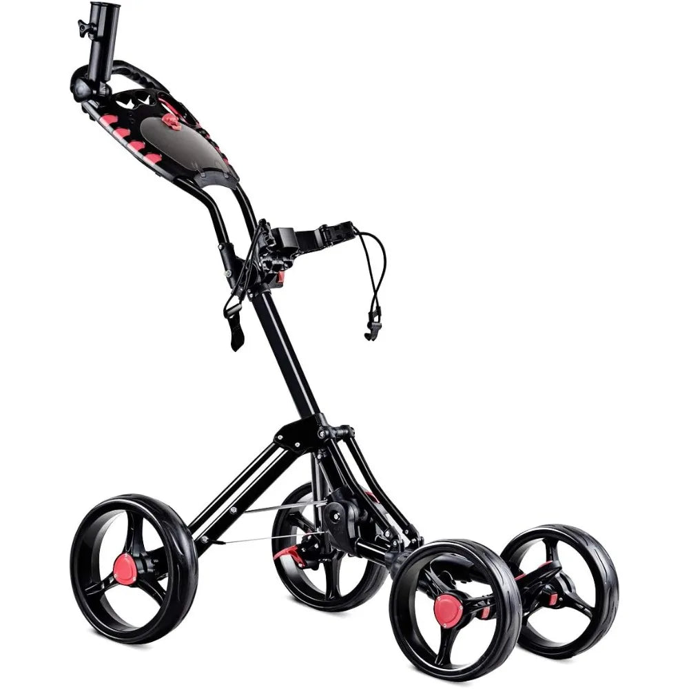 Golf Push Pull Cart, Collapsible, Height-Adjustable