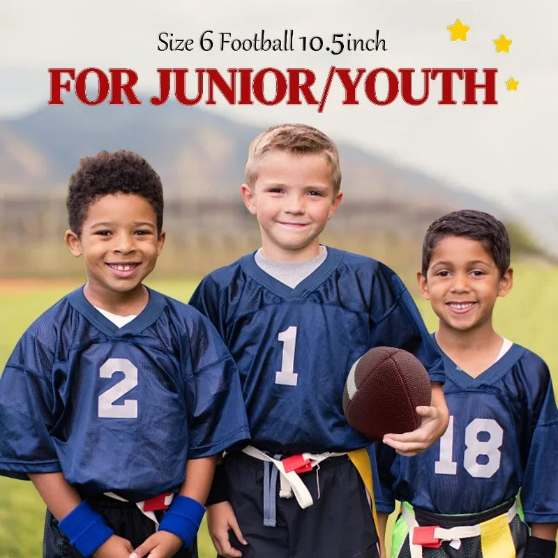 6 Pack Youth, Junior Size 6 Footballs Inflatable with Pump