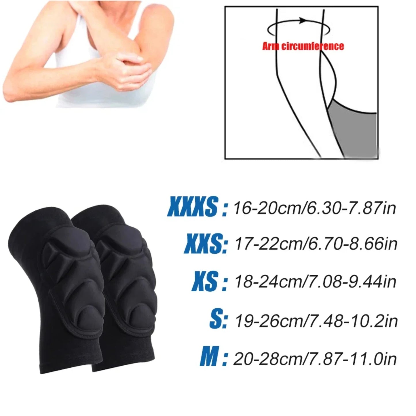 1Pair Thick Sponge Knee Or Elbow Pads Support Football