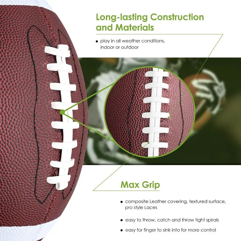 6 Pack Official Inflatable Footballs with Pump