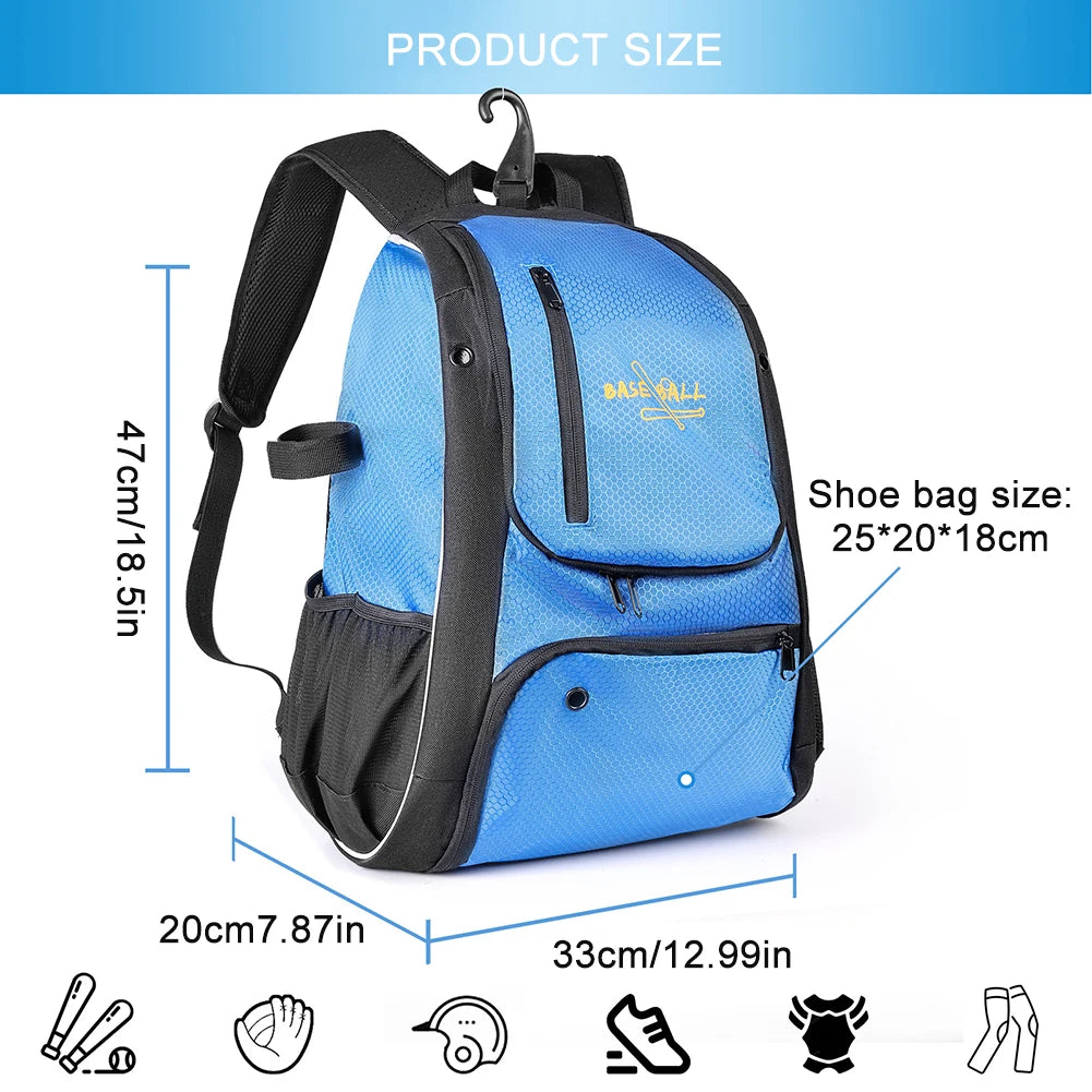 Baseball Equipment Backpack with Shoe Compartment