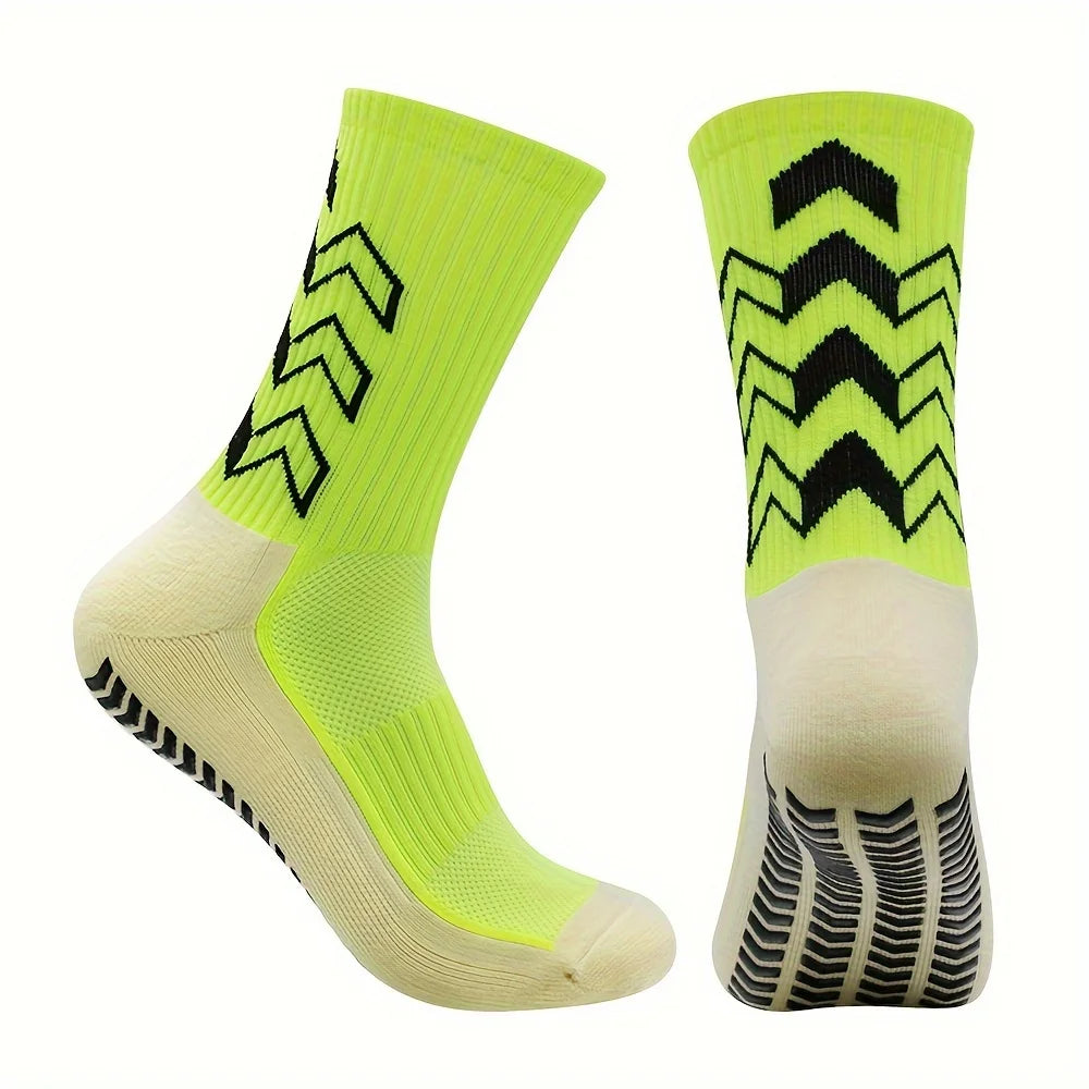 6 Pairs of Men's Long Tube Adhesive Sports Socks