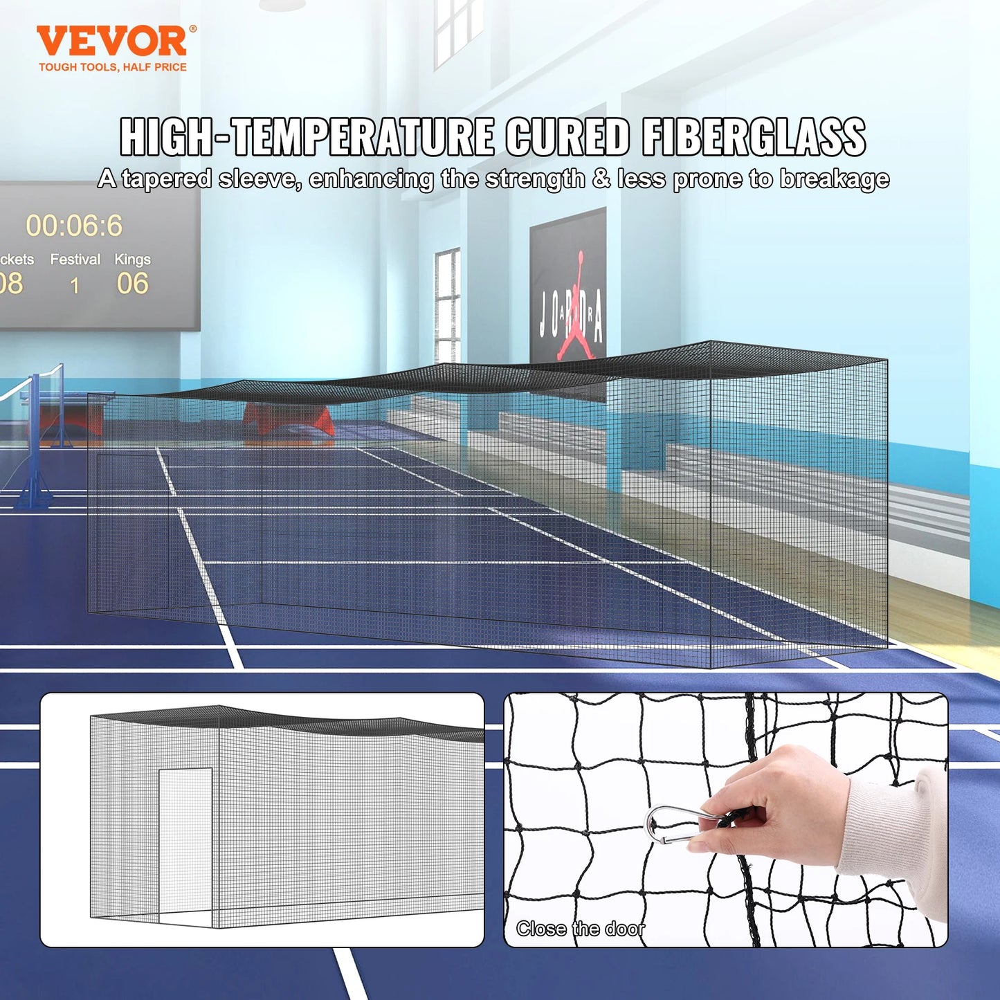 VEVOR 70ft Baseball Batting Cage Enclosed PE Net