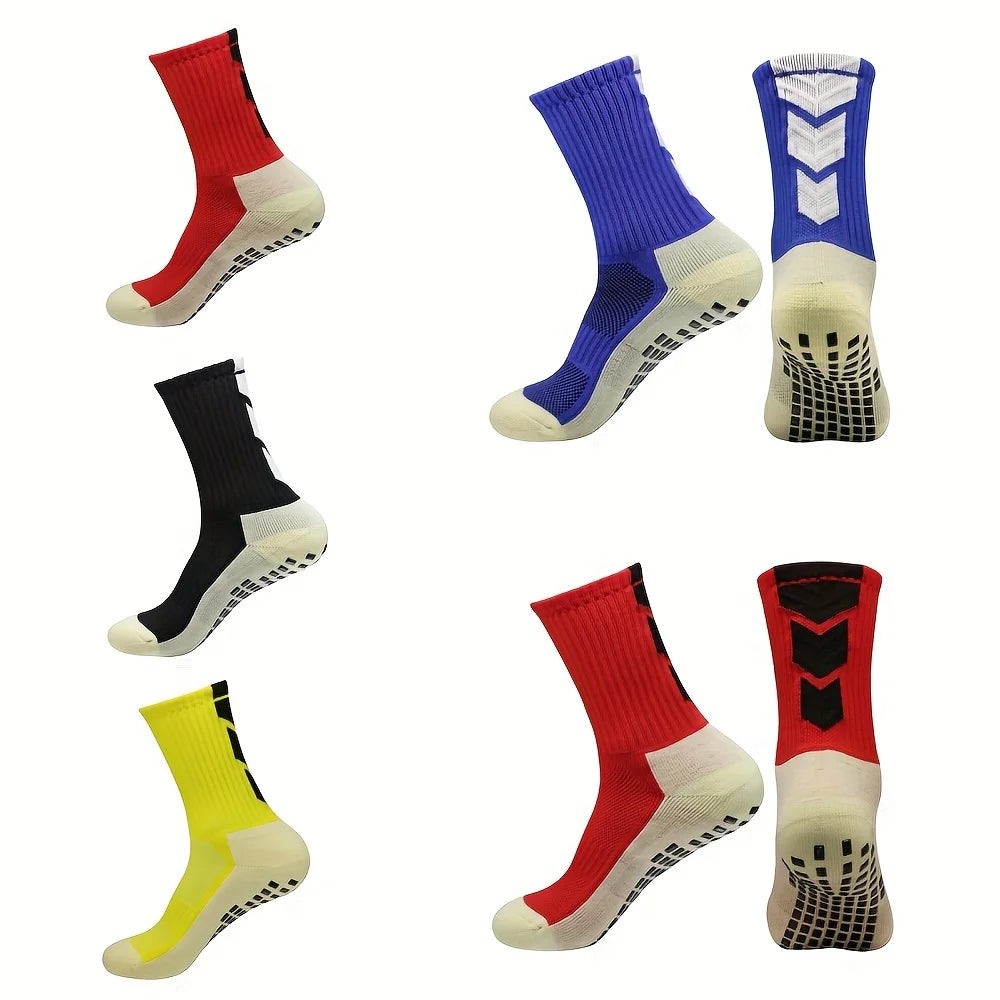 5 Pairs Men's Multi-Color Rubber Soled Tube Socks