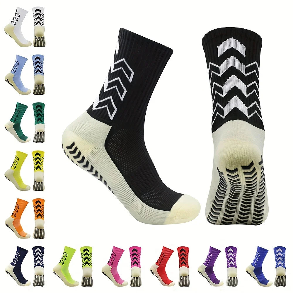 6 Pairs of Men's Long Tube Adhesive Sports Socks