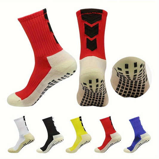 5 Pairs Men's Multi-Color Rubber Soled Tube Socks